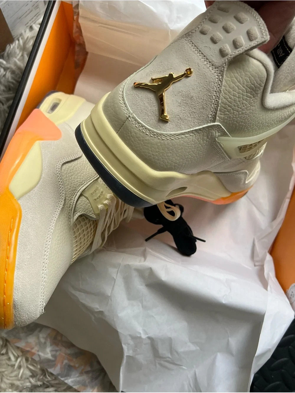 Jordan Men’s Sneakers in Cream with Peach & Black Accents
